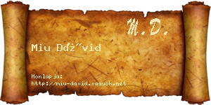 Miu Dávid névjegykártya
